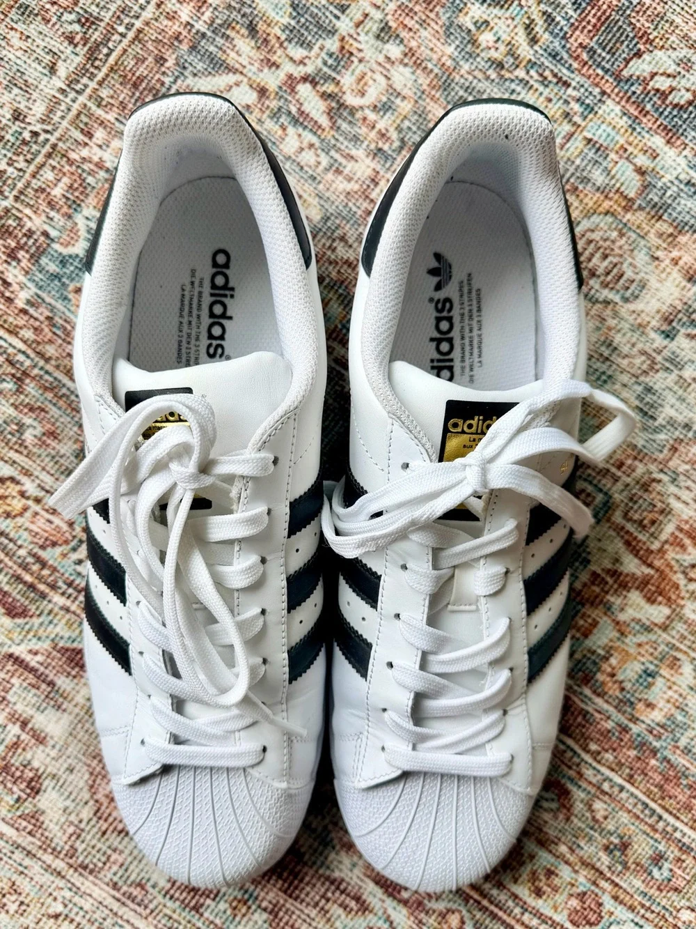 Adidas Originals Superstar Leather Sneakers White Black Men’s Size 11